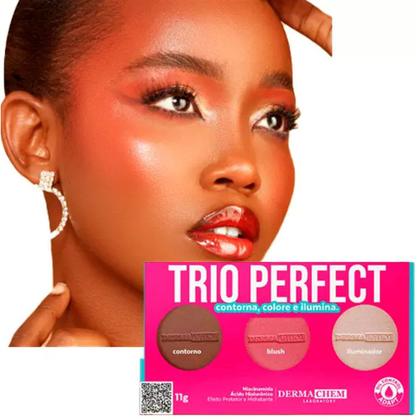 Imagem de Kit 2 Paleta Trio Perfect Pó Contorno Blush Iluminador Dermachem 11g