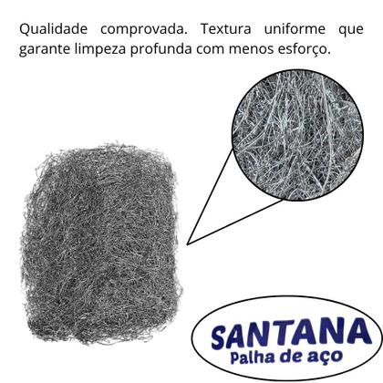Imagem de Kit 2 Palha de Aço N1 Santana Limpeza Pesada Polimento Panelas Utensílios Domésticos Profissional