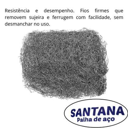 Imagem de Kit 2 Palha de Aço N1 Santana Limpeza Pesada Polimento Panelas Utensílios Domésticos Profissional