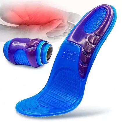 Imagem de Kit 2 Palmilha Silicone Gel Ortopédica Anti Impacto Pés Calcanhar Calcanheira Esporão Tendão de Aquiles