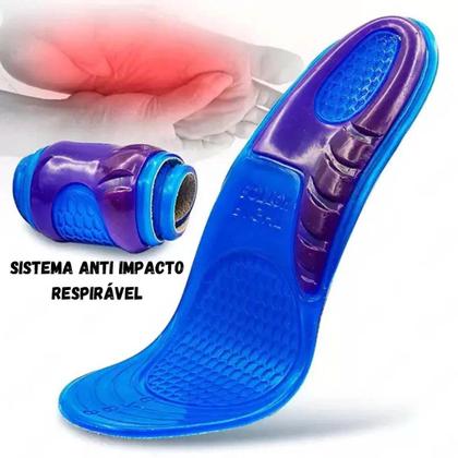 Imagem de Kit 2 Palmilha Silicone Gel Ortopédica Anti Impacto Pés Calcanhar Calcanheira Esporão Tendão de Aquiles