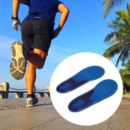 Imagem de Kit 2 Palmilha Silicone Gel Ortopédica Anti Impacto Pés Calcanhar Calcanheira Esporão Tendão de Aquiles