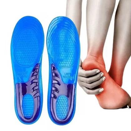 Imagem de Kit 2 Palmilha Silicone Gel Ortopédica Anti Impacto Pés Calcanhar Calcanheira Esporão Tendão de Aquiles