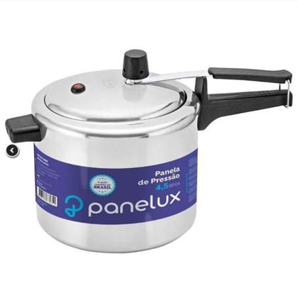 Imagem de Kit 2 Panela de Pressão Panelux Polida 4,5 Litros Alumínio Polido Classic Inmetro Ref 1029