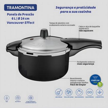 Imagem de KIT 2 panelas de pressão TRAMONTINA 4.5l e 6l ORIGINAL