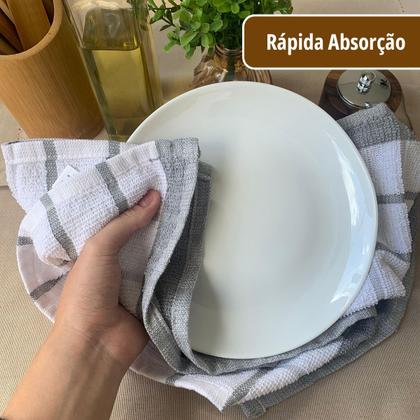 Imagem de Kit 2 Pano de Prato Copa Cozinha Absorvente Atoalhado Qua Cz