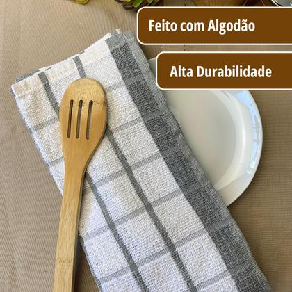 Imagem de Kit 2 Pano de Prato Copa Cozinha Absorvente Atoalhado Qua Cz