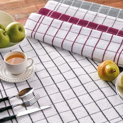 Imagem de Kit 2 Panos de Copa Chef TEKA 70 x 45 cm 100% Algodão Roxo