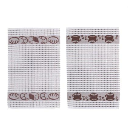 Imagem de Kit 2 Panos de Copa Felpudo Teka Gourmet - Café e Paes