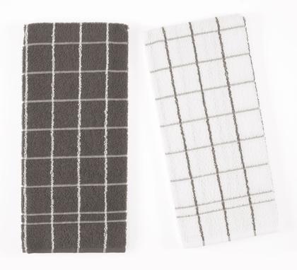 Imagem de Kit 2 Panos de copa prato xadrez felpudos atoalhado 100% algodão - Teka