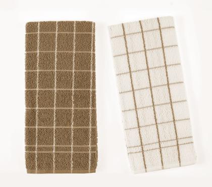 Imagem de Kit 2 Panos de copa prato xadrez felpudos atoalhado 100% algodão - Teka