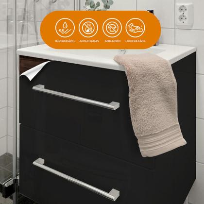 Imagem de Kit 2 Papel Adesivo de Vinil Preto Lavavel Laca Alto Brilho 10M