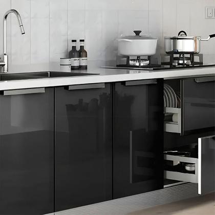 Imagem de Kit 2 Papel de Parede Adesivo Lavavel Laca Super Brilho e Alta Temperatura Preto