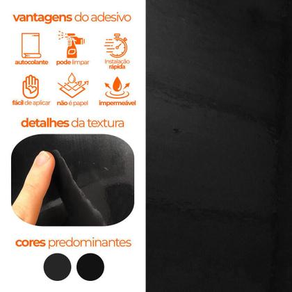 Imagem de Kit 2 Papel de Parede Adesivo Lavavel Laca Super Brilho e Alta Temperatura Preto