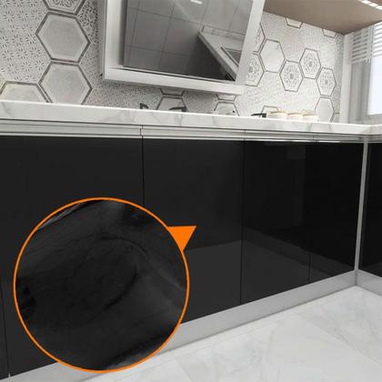 Imagem de Kit 2 Papel de Parede Adesivo Lavavel Laca Super Brilho e Alta Temperatura Preto