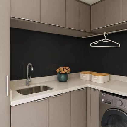 Imagem de Kit 2 Papel de Parede Adesivo Lavavel Laca Super Brilho e Alta Temperatura Preto