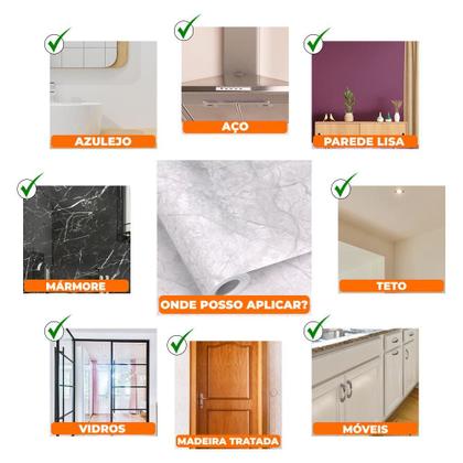 Imagem de Kit 2 Papel de Parede Adesivo Lavavel Pedra Marmore Cinza Claro 10M