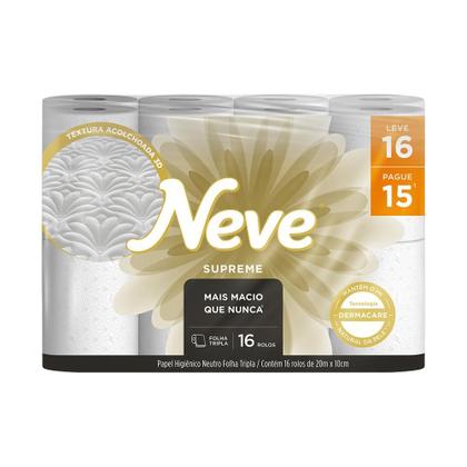 Imagem de Kit 2 Papel Higiênico Neve Supreme Folha Tripla Leve 16un cada