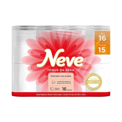 Imagem de Kit 2 Papel Higiênico Neve Toque de Seda Folha Dupla 16un cada