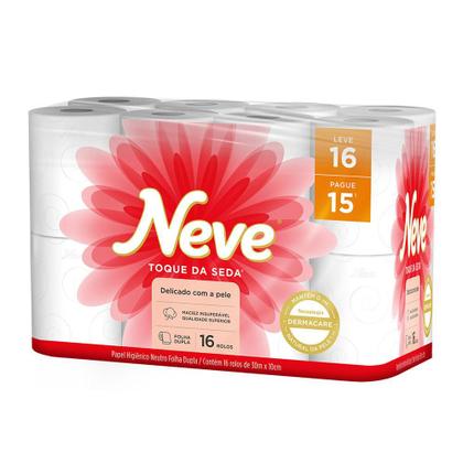 Imagem de Kit 2 Papel Higiênico Neve Toque de Seda Folha Dupla 16un cada