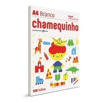 Imagem de Kit 2 Papel Sulfite A4 Chamequinho Pacote 100 Folhas Chamex Branco