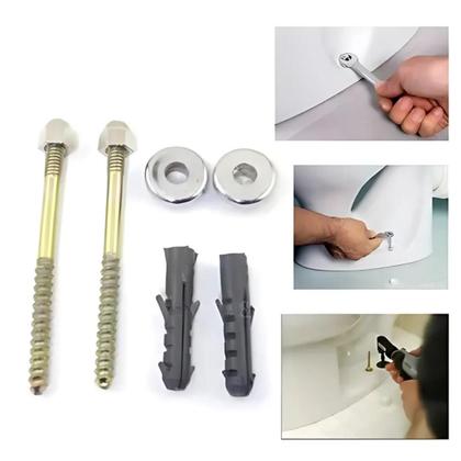Imagem de Kit 2 Parafuso Vaso Sanitario Com Bucha 8mm Para Fixação De Privada