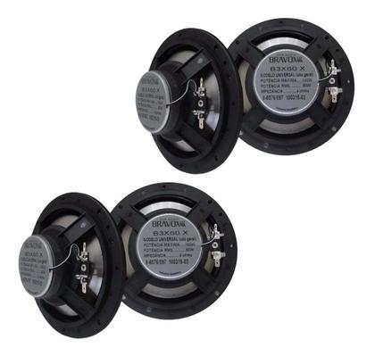 Imagem de Kit 2 Pares Auto Alto Falantes Automotivo 6 Polegadas Triaxial B3x60x 200W Som Carro Bravox