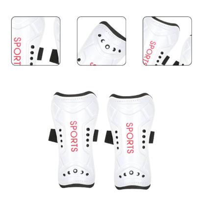 Imagem de Kit 2 Pares Caneleira Branca Profissional Reforçada e Protetora Contra Impactos Ajustável: Infantil, Juvenil e Adultos