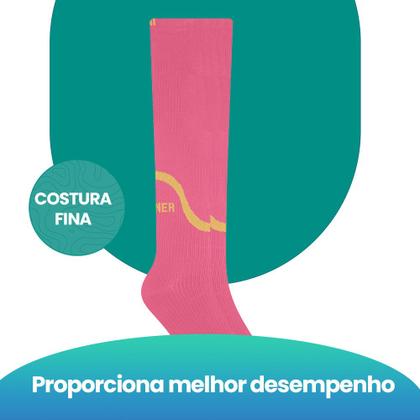 Imagem de Kit 2 Pares De Meias 3/4 Compressão Feminina Performance Para Corrida Treino Fitness