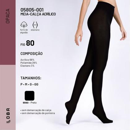 Imagem de Kit 2 Pares De Meias Calças Lupo Acrílico FIO 80 05805-001