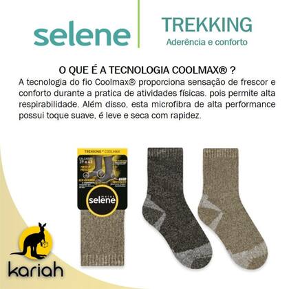 Imagem de Kit 2 pares de meias Trekking Coolmax Cano Longo Selene 4025