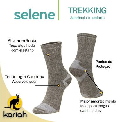 Imagem de Kit 2 pares de meias Trekking Coolmax Cano Longo Selene 4025