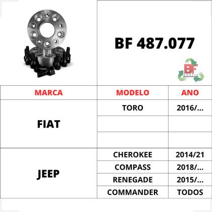 Imagem de Kit 2 Pares Espaçador/Alargador roda Fiat Toro 2016 Adiante