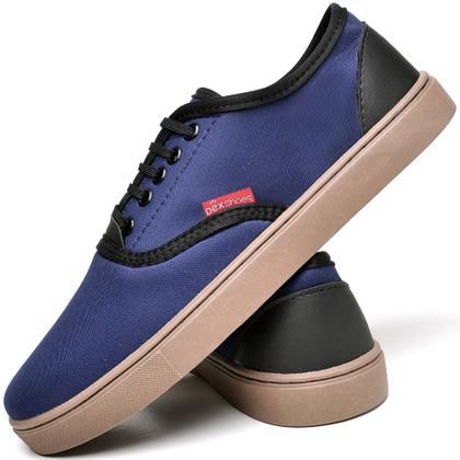Imagem de Kit 2 Pares Sapatênis Basico Dex Shoes com Recortes e Cadarço Sola Costurada