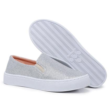 Imagem de Kit 2 Pares Tênis Casual Slip On Iate com Glitter Macio e Confortável Combina Com Tudo