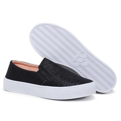 Imagem de Kit 2 Pares Tênis Casual Slip On Iate com Glitter Macio e Confortável Combina Com Tudo