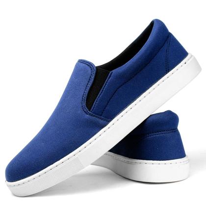 Imagem de Kit 2 Pares Tênis Slip On Amanda Block com Elastico e Sola Borracha Confortavel