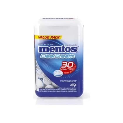 Imagem de Kit 2 Pastilhas Mentos sem açúcar pote com 150 unidades cada Peppermint