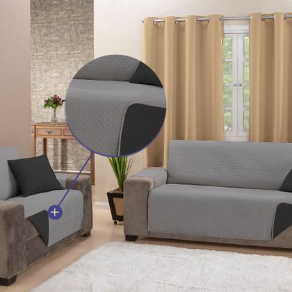 Imagem de Kit 2 Pçs Capa Protetora de Sofá King 2 e 3 Lugares Impermeável Dupla Face