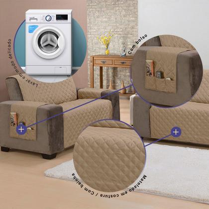 Imagem de Kit 2 Pçs Capa Protetora de Sofá Padrão 2 e 3 Lugares Classic Face Única