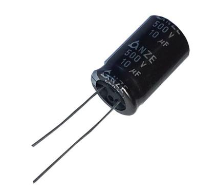Imagem de Kit 2 pçs - capacitor eletrolitico 10x500v - 10 uf x 500v