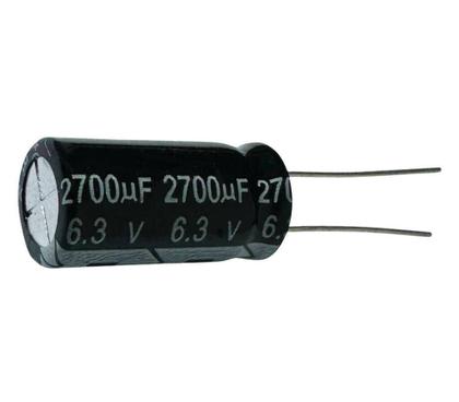Imagem de Kit 2 pçs capacitor eletrolitico 2700x6,3v - 2700uf x 6,3v
