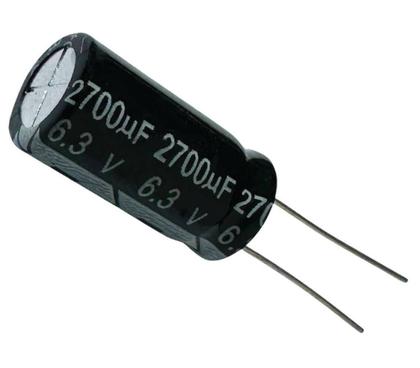 Imagem de Kit 2 pçs capacitor eletrolitico 2700x6,3v - 2700uf x 6,3v