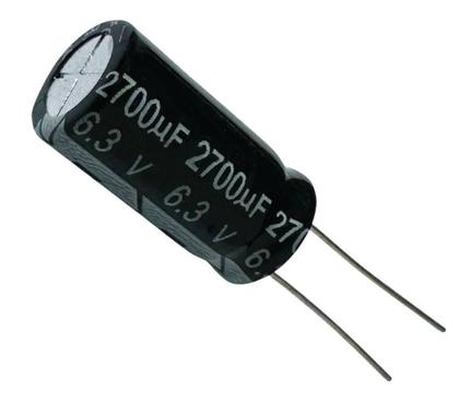 Imagem de Kit 2 pçs capacitor eletrolitico 2700x6,3v - 2700uf x 6,3v
