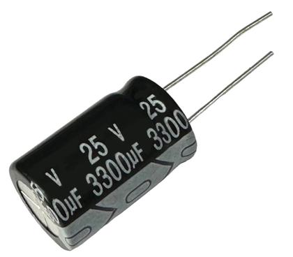 Imagem de Kit 2 pçs capacitor eletrolitico 3300x25v 3300uf x 25v
