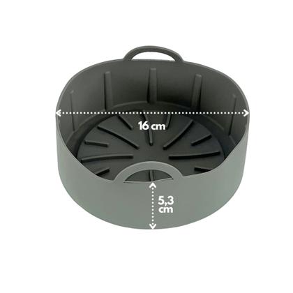 Imagem de Kit 2 Pçs Forma De Silicone Para Airfryer Fritadeira Elétrica Antiaderente Reutilizável Forminha Bolo Redonda 16cm