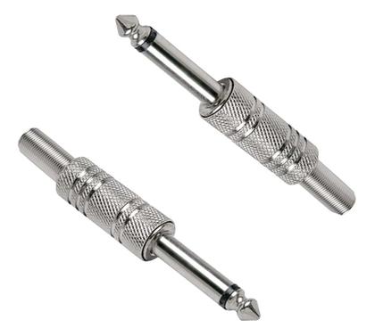 Imagem de Kit 2 pçs - plug p10 mono - niquel ( metalico )