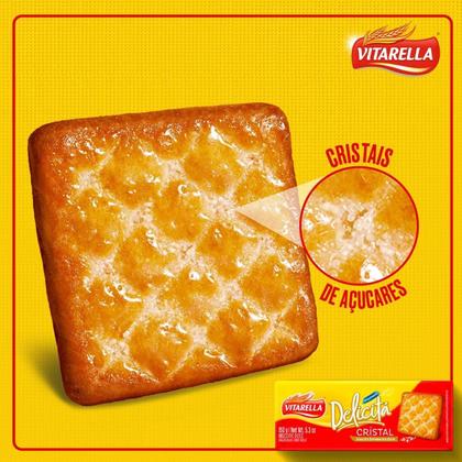Imagem de Kit 2 Pct Biscoito Bolacha Delicita Cristal Vitarella Pacote 414g