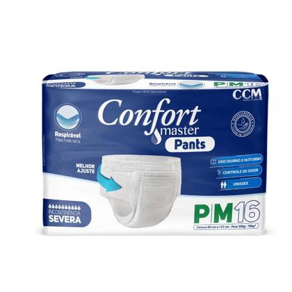 Imagem de KIT 2 PCT Fraldas Descartavel Geriatrica Adulto Confort Master Pants Com 16 Unidades