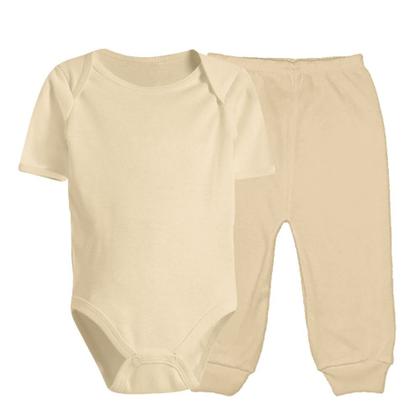 Imagem de Kit 2 Peças Body Manga Curta e Mijão Roupas de Bebê Menino e Menina